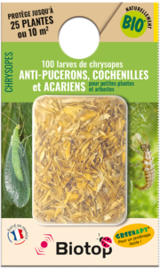 Boîte de lâcher Vivapack pour les Chrysopes anti pucerons, cochenilles et acariens