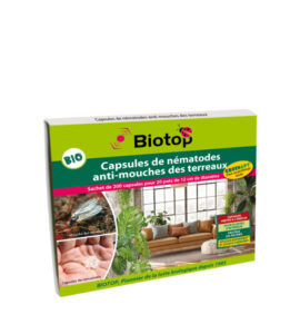 Photo de la boîte de capsules de capsules de nématodes anti-mouches des terreaux